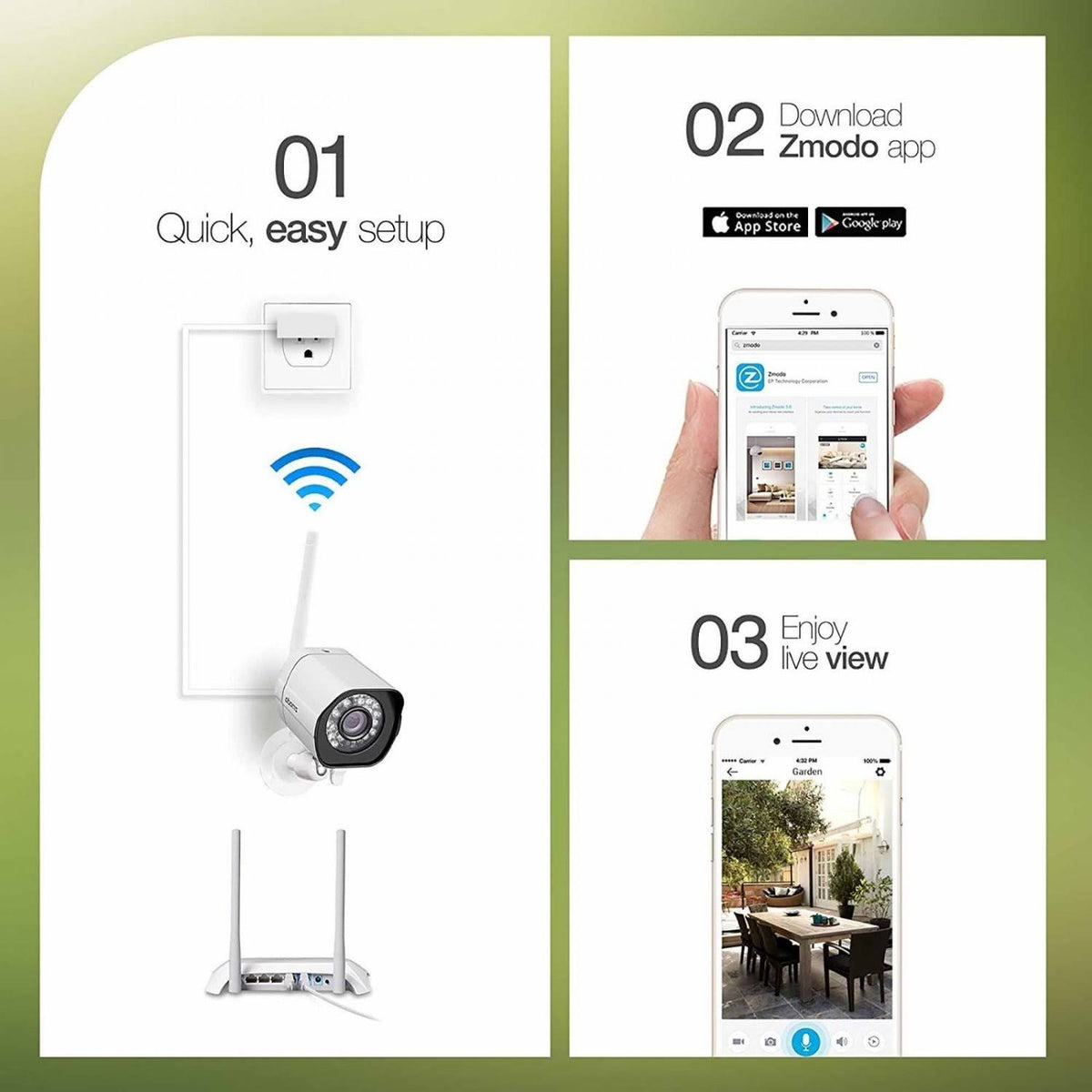 2 Pack 720p HD Outdoor Security Cameras V7201