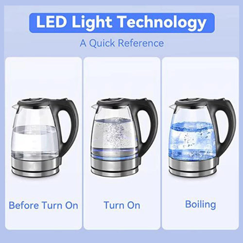 1.7L Glass Electric Kettle with Auto Shut-Off U8407