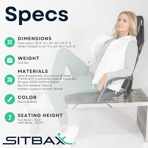 Padded Reclining Stadium Chair with Backpack Straps M42872