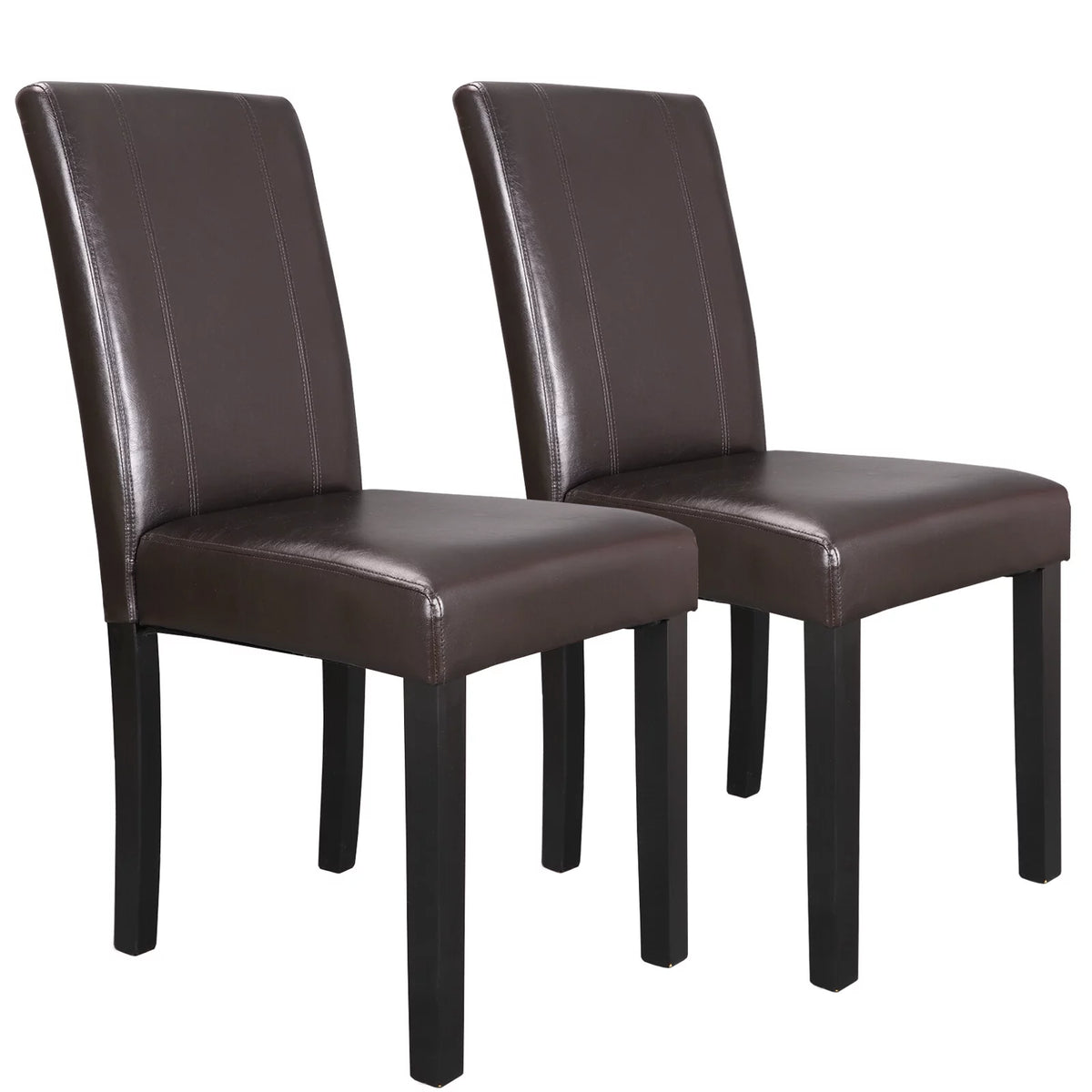 2 Pack Brown Leather Dining Chair C98055