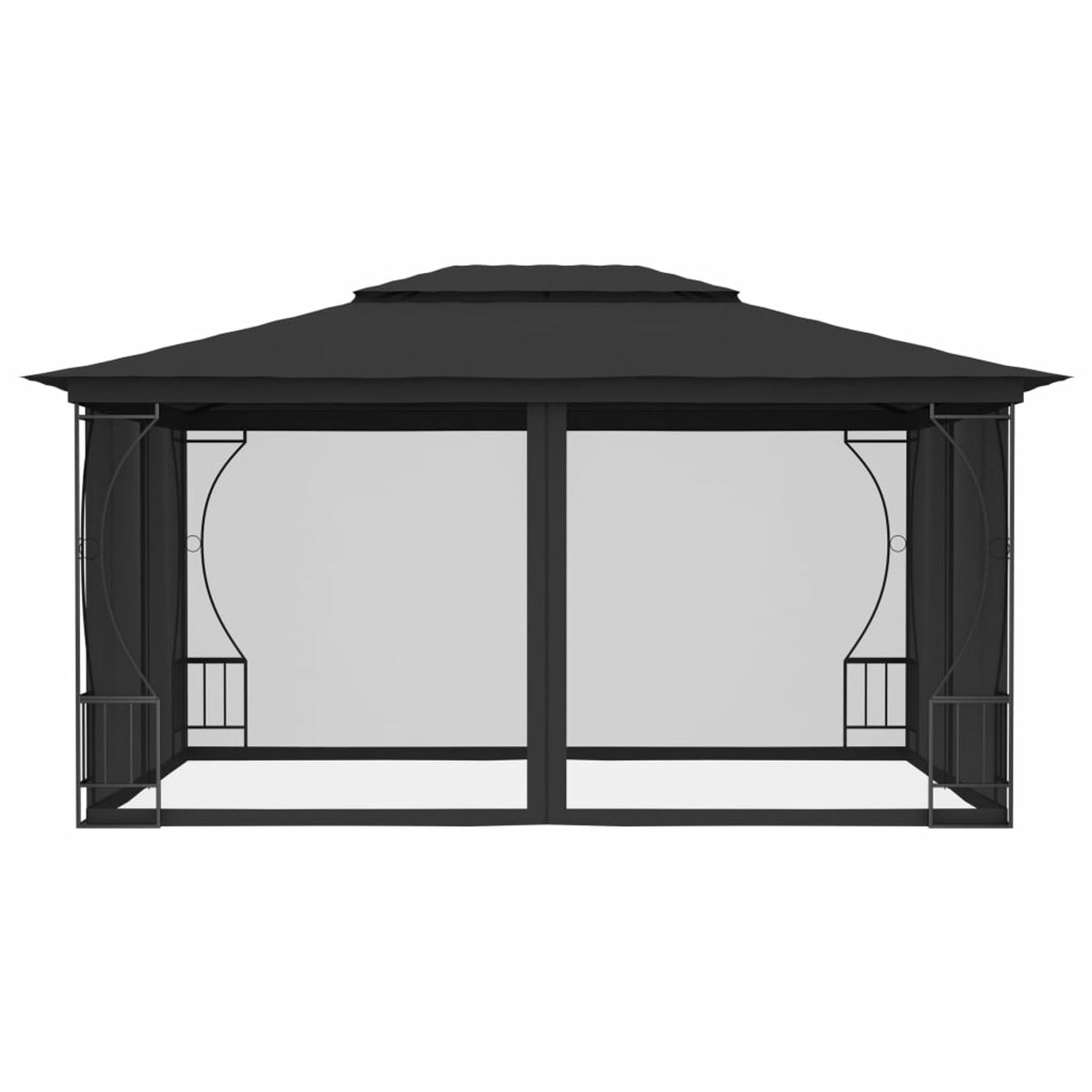 9.8'x13.1'x8.7' Anthracite Gazebo with Nets C21982