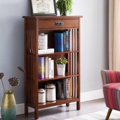 Brown Slatted Bookcase F124042