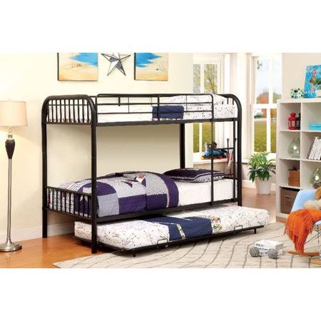 Black Twin Over Twin Bunk Bed Q1525