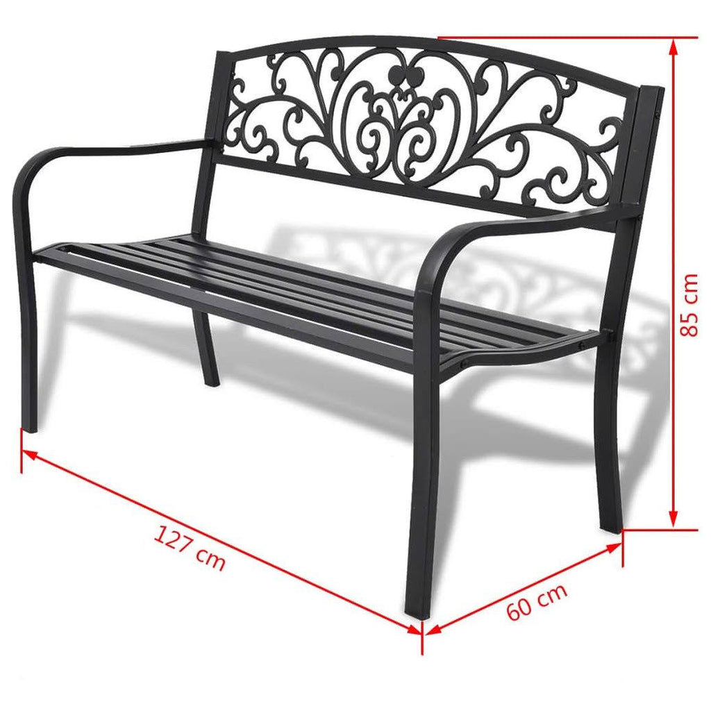 Black Cast Iron Garden Bench E55639