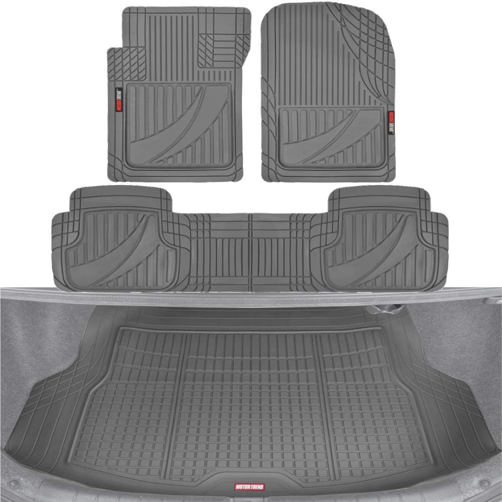 Beige Rubber Car Floor Mats with Cargo Liner Full Set C57991