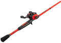 Fluorescent Red Baitcast Reel and Fishing Rod Combo H987412