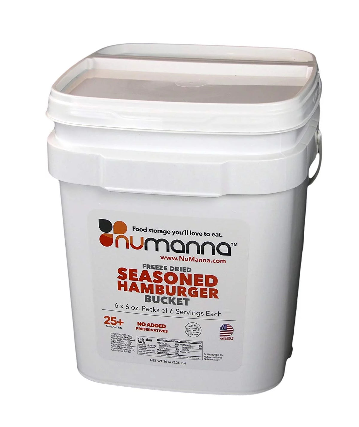Seasoned Ground Beef Hamburger Bucket 36 Meals Emergency Survival Food Storage Kit V30229