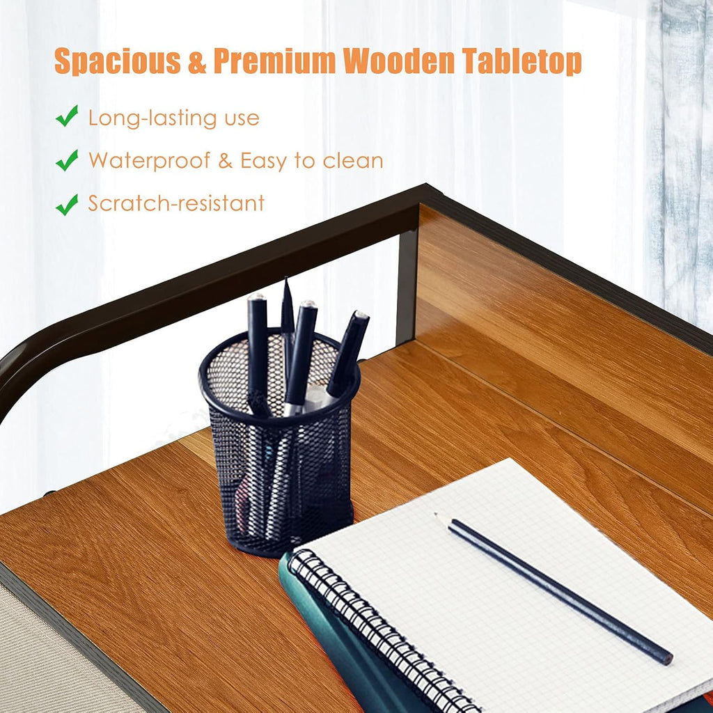 4 Drawer Fabric Dresser with Steel Frame and Wooden Top K573