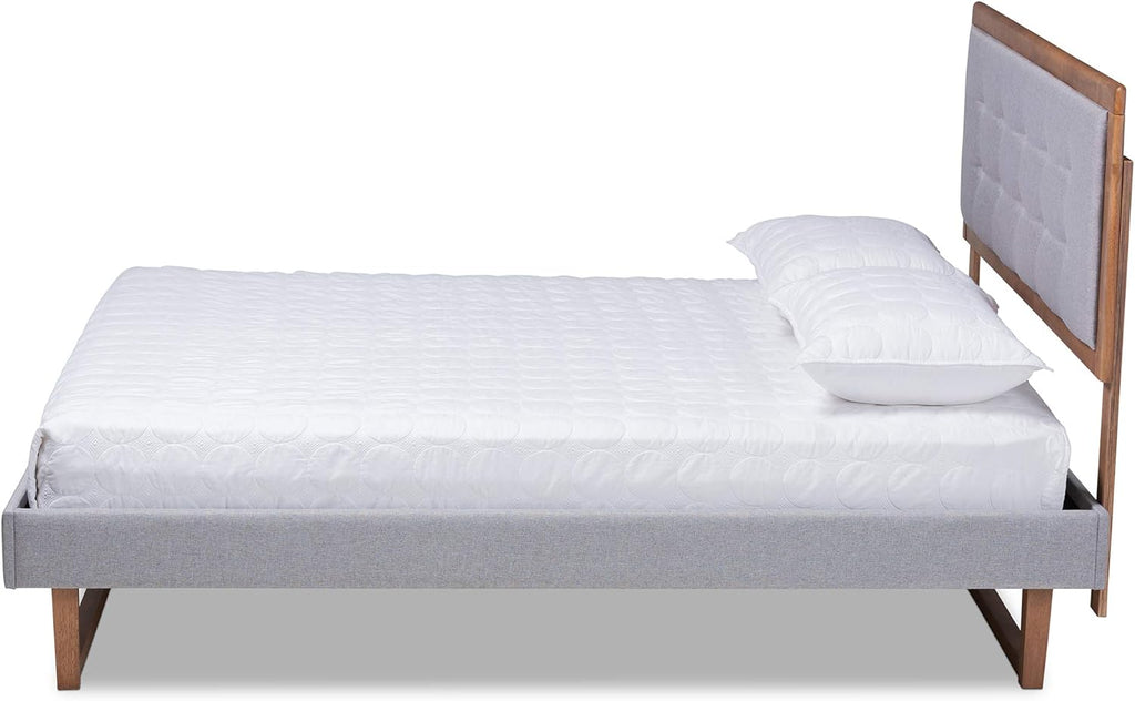 Full Light Grey Platform Bed Z81233