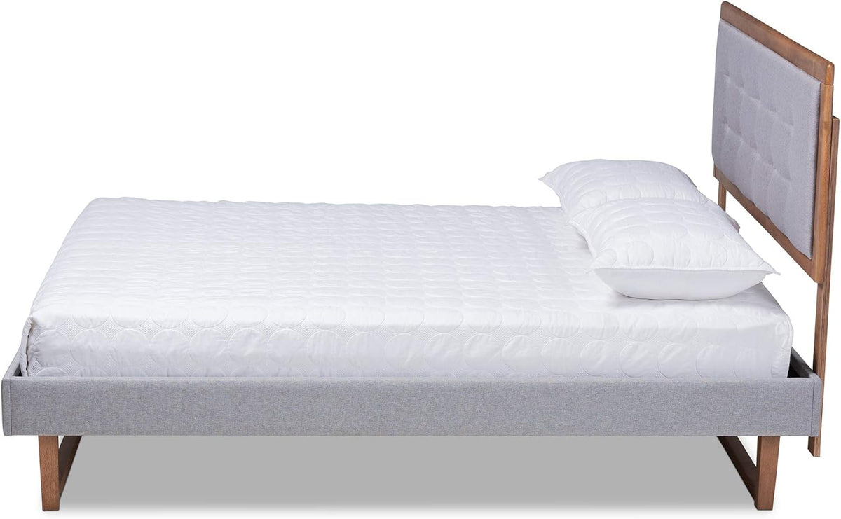 Full Light Grey Platform Bed Z81233
