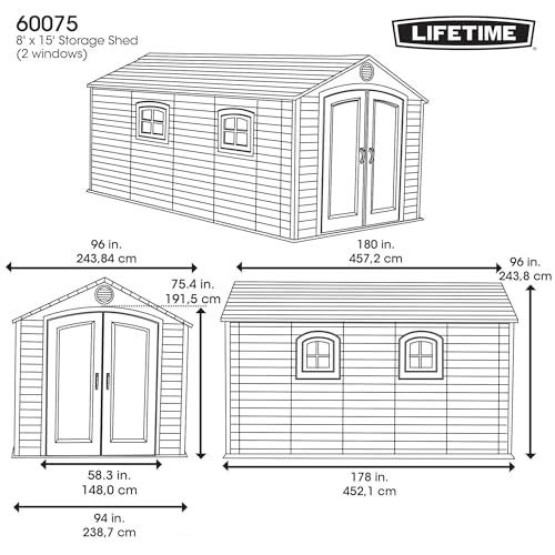 8 x 15 Ft. Outdoor Storage Shed, Desert Sand S70790