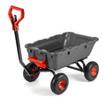 2-in-1 Heavy Duty Garden Cart Dump Wagon Utility Cart with 10" Pneumatic Tires L714382