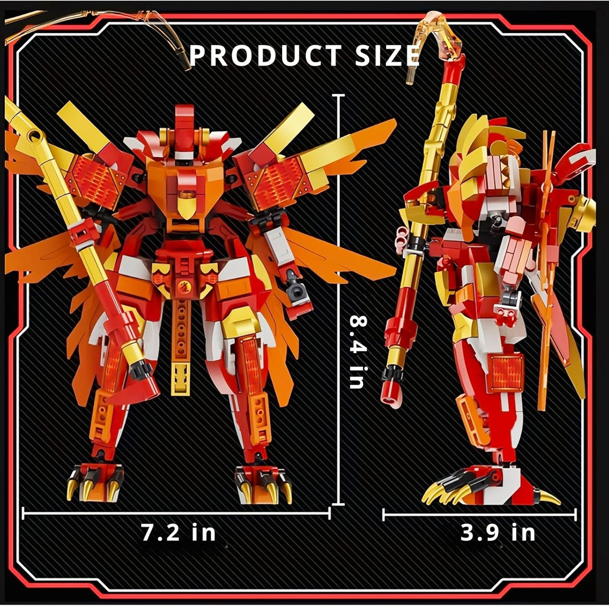 Red Ninja Figure Toy Building Blocks Set D855