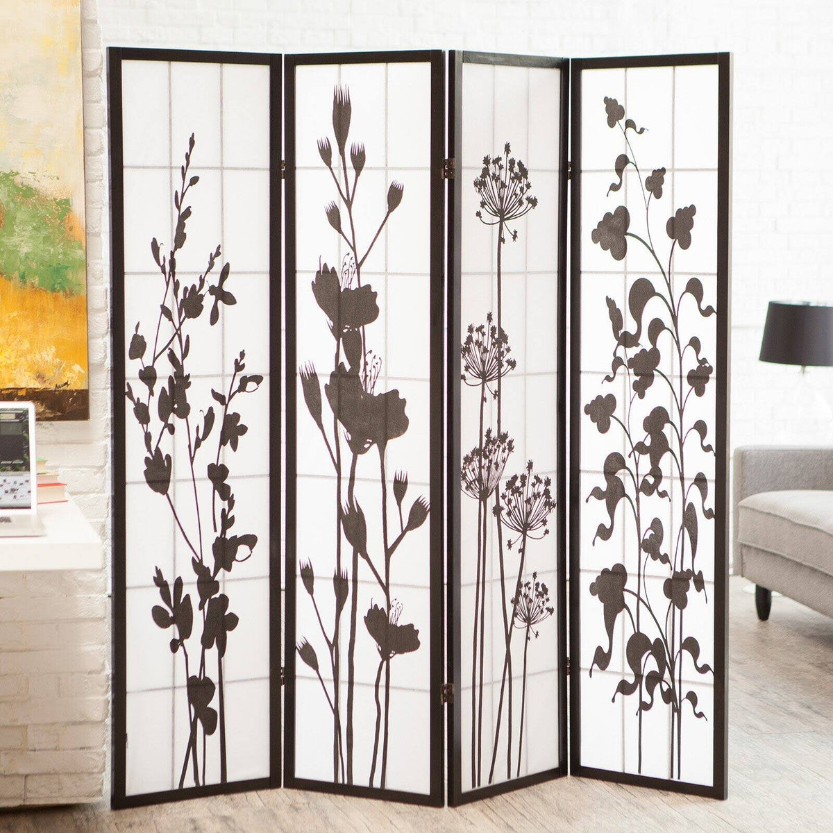Botanical Print Room Divider B5544