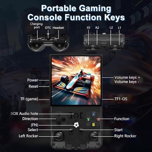 Handheld Game Console 4.0 Inch IPS 64GB TF Card 4000mAh Battery New Black V992
