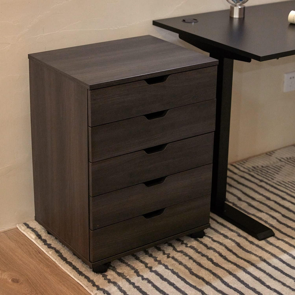 White 5 Drawer File Cabinet with Casters Z2673