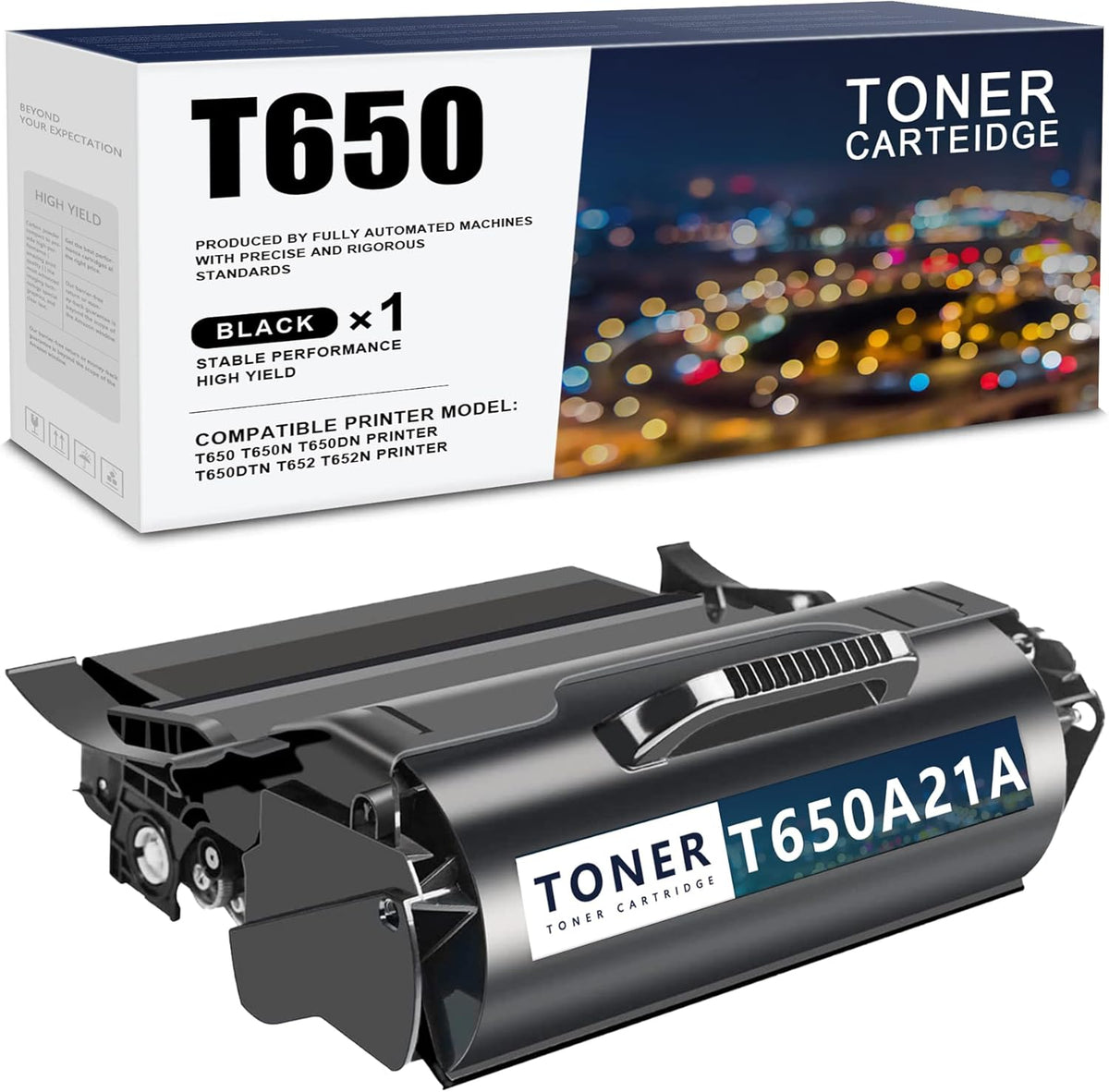 Compatible T650 Toner Cartridge 1 Pack Black P423468