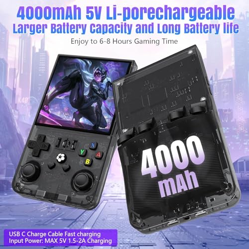 Handheld Game Console 4.0 Inch IPS 64GB TF Card 4000mAh Battery New Black V992