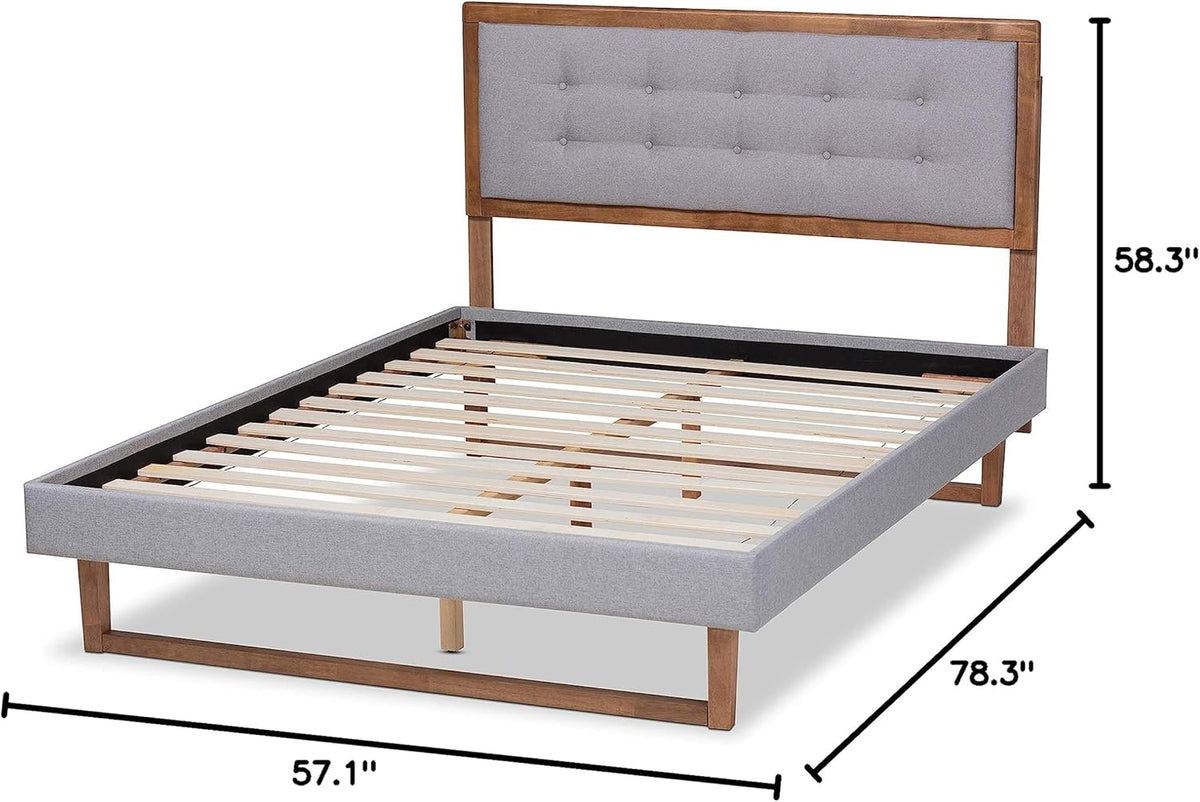 Full Light Grey Platform Bed Z81233