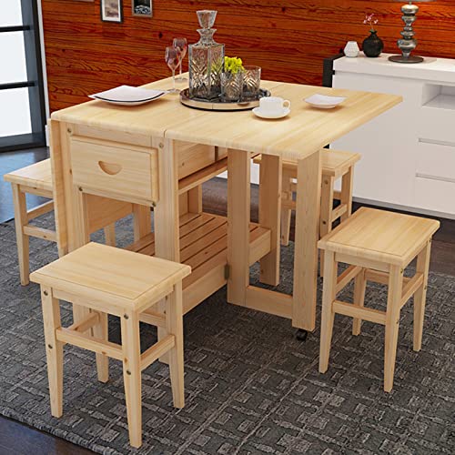 Foldable Drop Leaf Dining Table with Wheels Q300