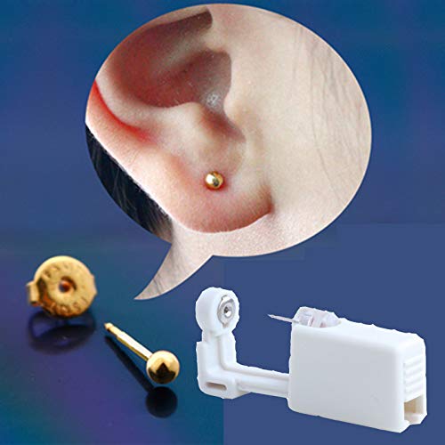 Disposable Self Mixed Colors Ear Piercing Gun Kit Tool (Gold) R79616
