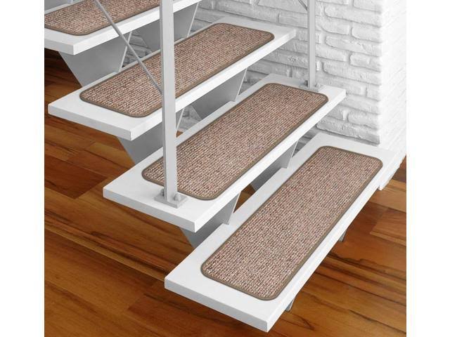 Set of 15 Adhesive Carpet Stair Treads Pebble Beige 9 in. x 36 in. S2200