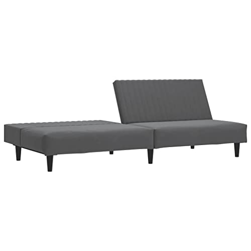 Dark Gray Velvet 2-Seater Sofa Bed U963