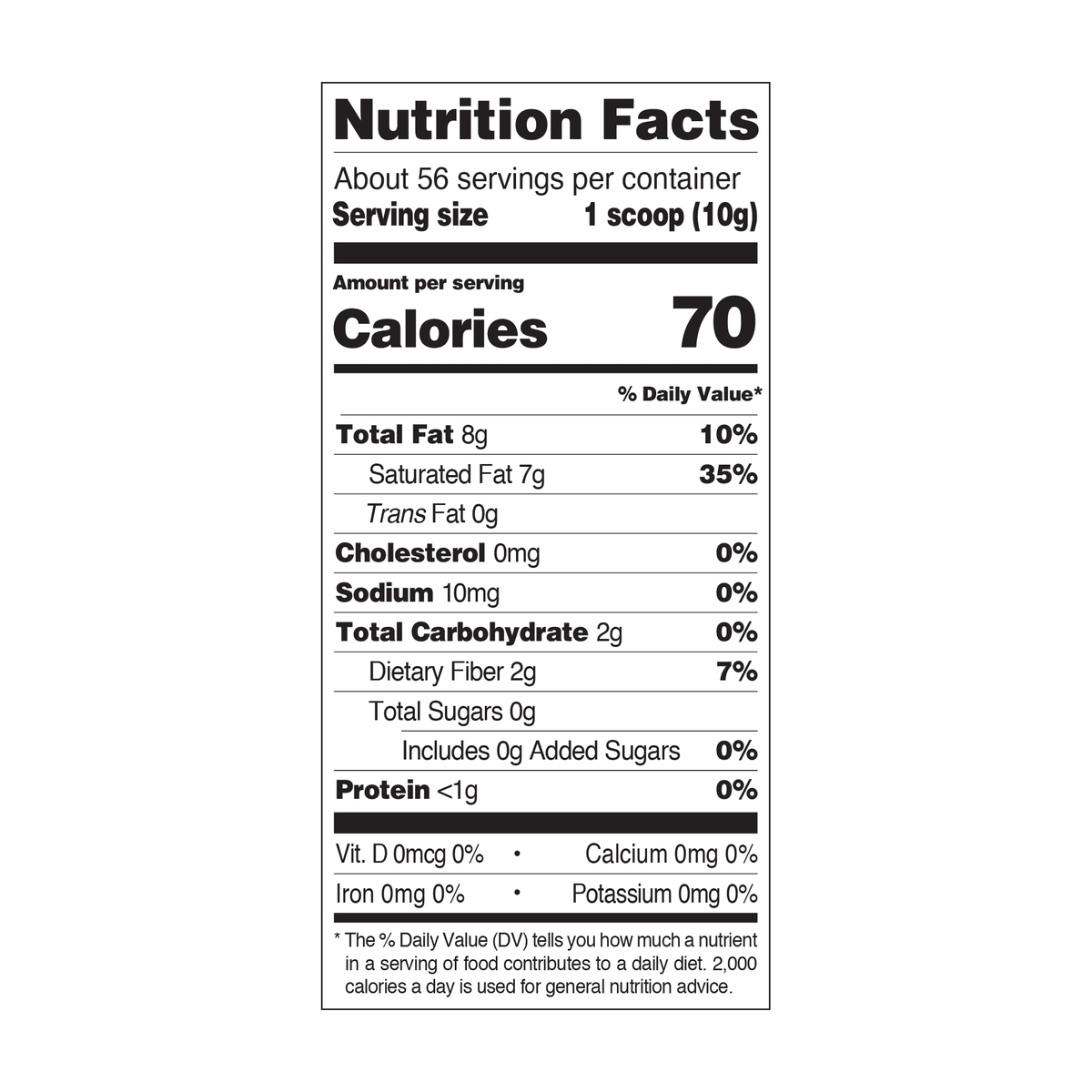 Coconut Oil Powder, Unflavored, 20 oz Z19865