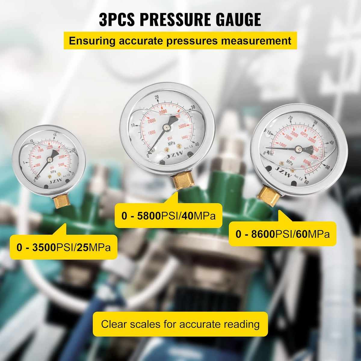 Hydraulic Pressure Test Kit 25/40/60Mpa 9 Couplings O30799
