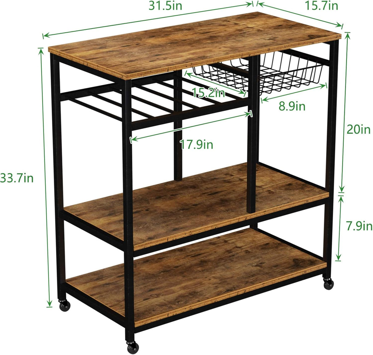 Kitchen Baker's Rack Rustic Brown M805