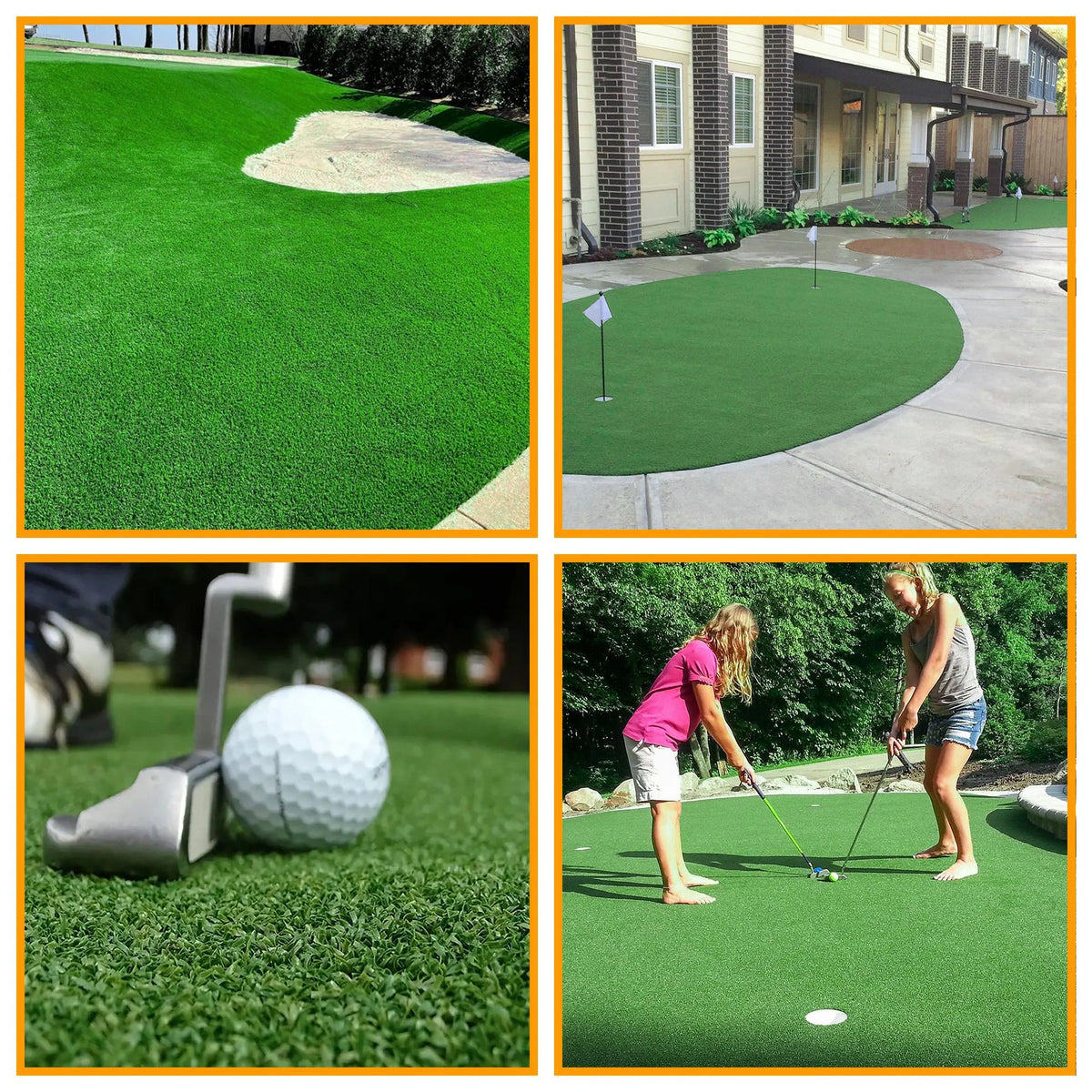 6'6" x 28' Green Artificial Turf Golf Hitting Mat U619261