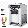 1800W 3 Flavors Soft Serve Ice Cream Machine, 25L/H Yield, Silver Y6333