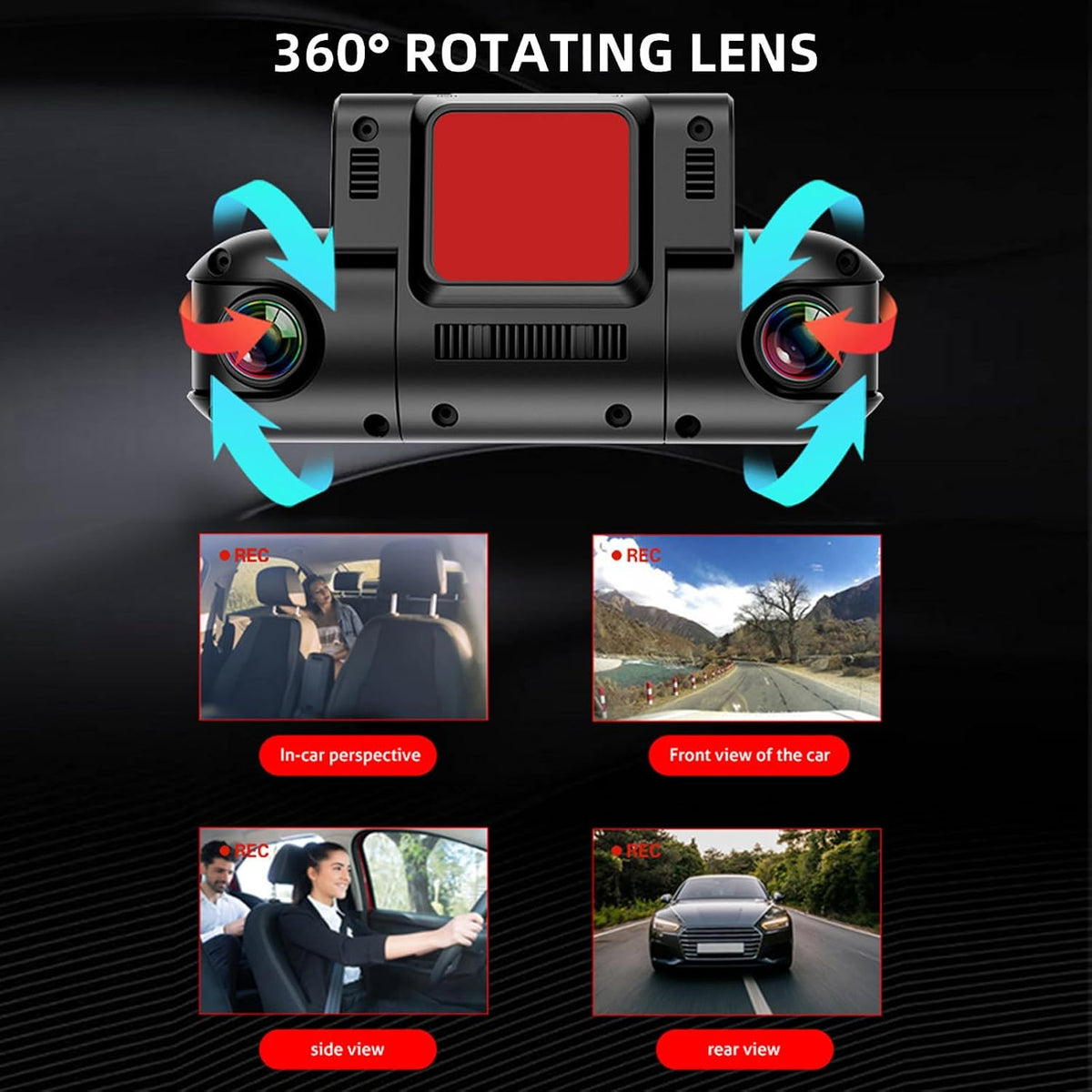 1080P FHD Front and Rear Dash Cam with 170° Wide Angle L78915