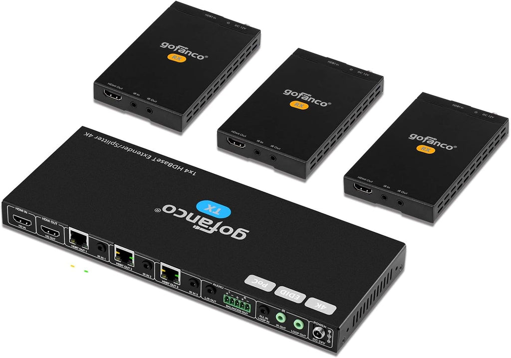 1x4 HDMI Extender Splitter 1080p Over Cat5e/Cat6/Cat7 Ethernet Cable B37969