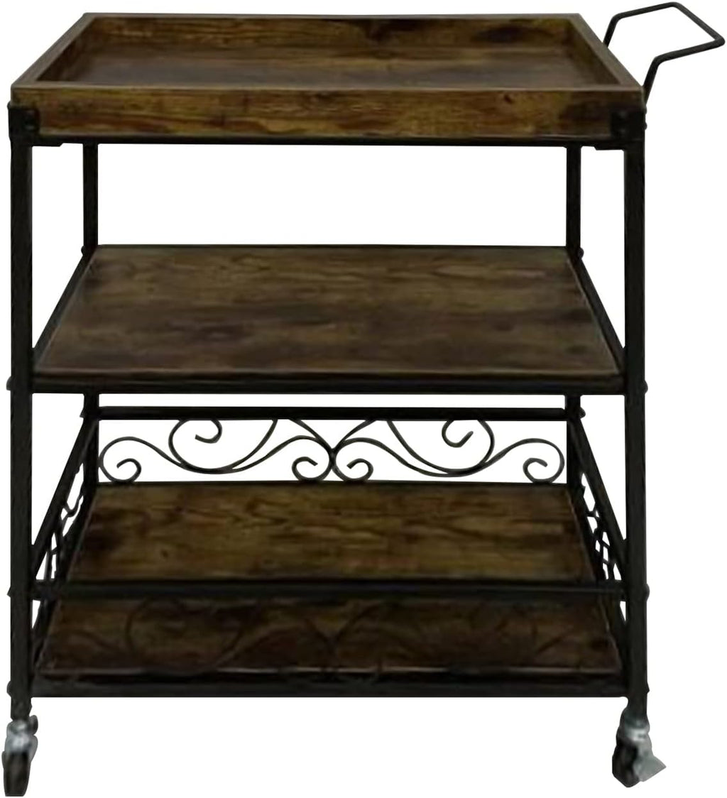Wood Metal Serving Cart R300691