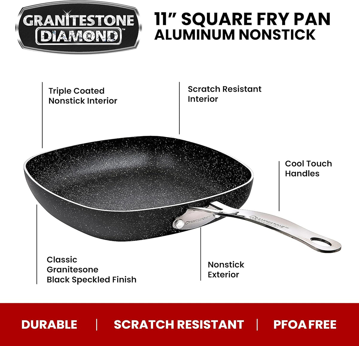 11" Shallow Square Nonstick Frying Pan M161