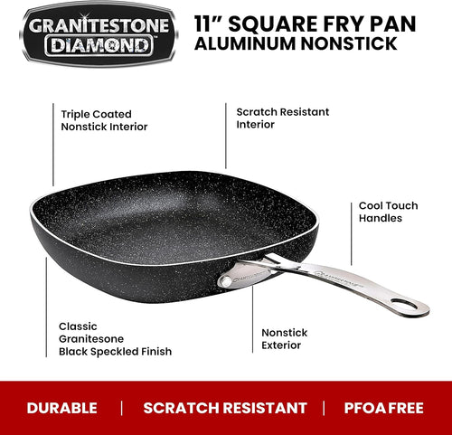 11" Shallow Square Nonstick Frying Pan M161
