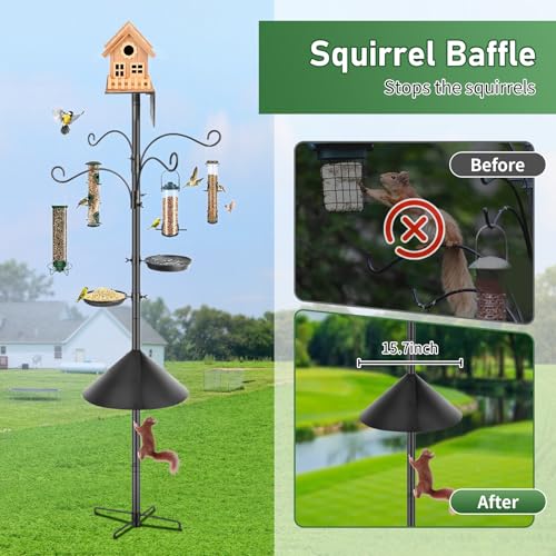 92 Inch Heavy Duty Bird Feeder Pole with Baffle Y20738
