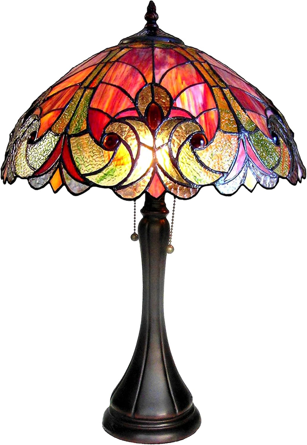 2 Light Victorian Table Lamp 16" Shade C2804