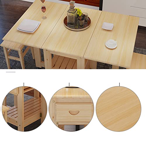 Foldable Drop Leaf Dining Table with Wheels Q300