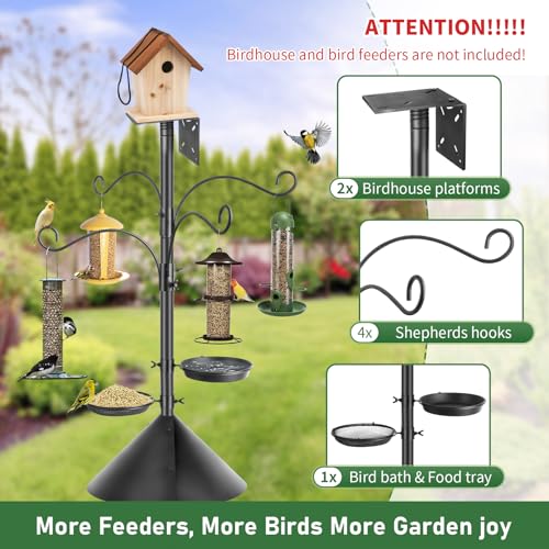 92 Inch Heavy Duty Bird Feeder Pole with Baffle Y20738