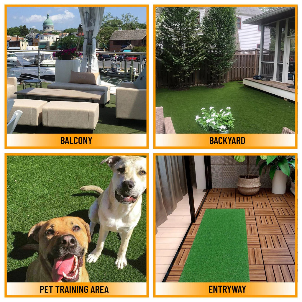 6'6" x 28' Green Artificial Turf Golf Hitting Mat U619261