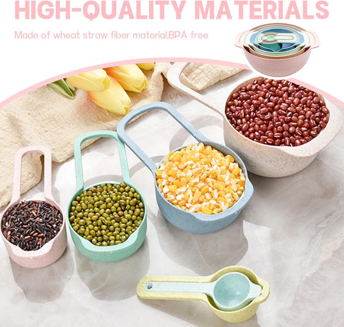 10 Piece Nesting Bowls Set with Measuring Cups Colander and Sifter J1266