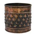Decorative Diamond Textured Copper Metal Container G42212