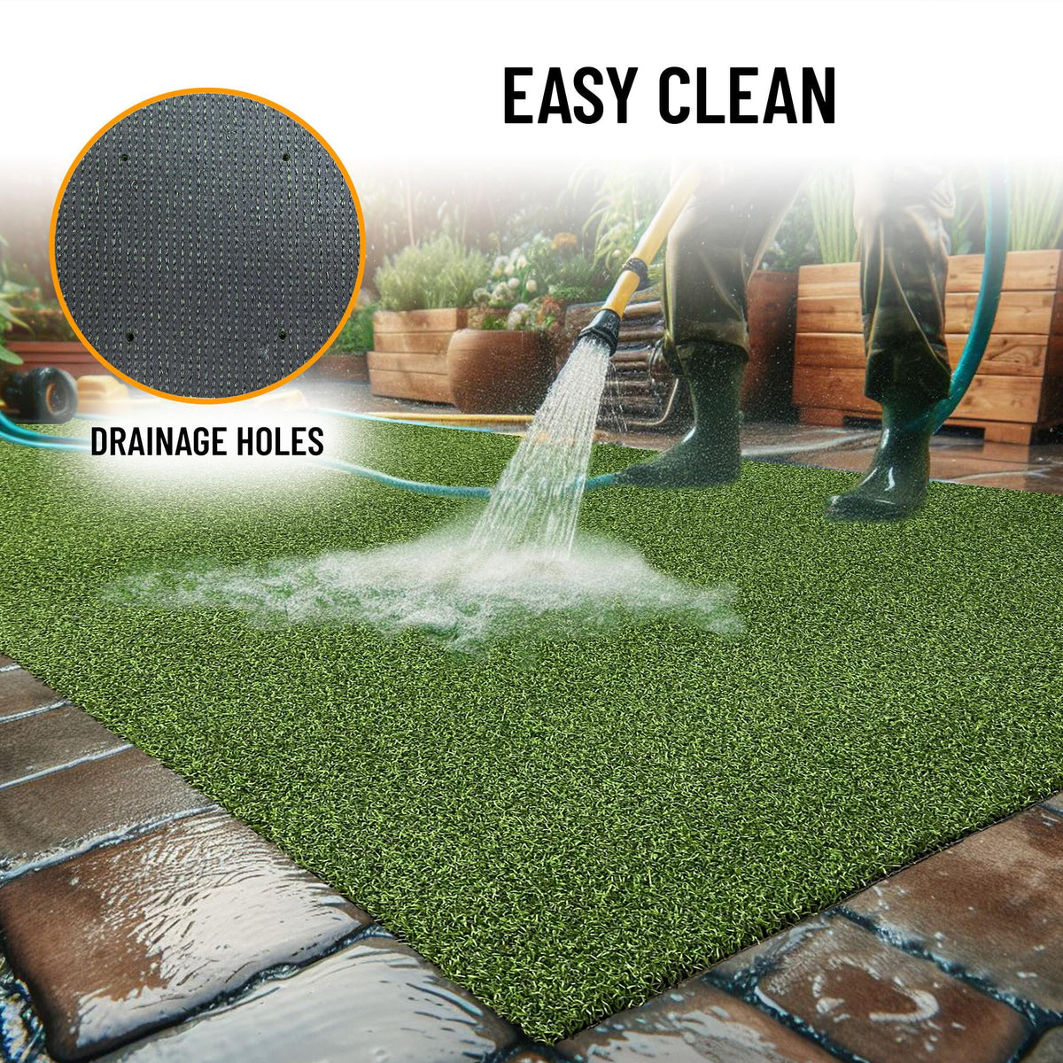 6'6" x 28' Green Artificial Turf Golf Hitting Mat U619261