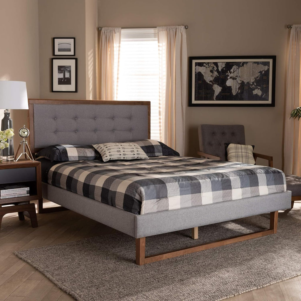Full Light Grey Platform Bed Z81233