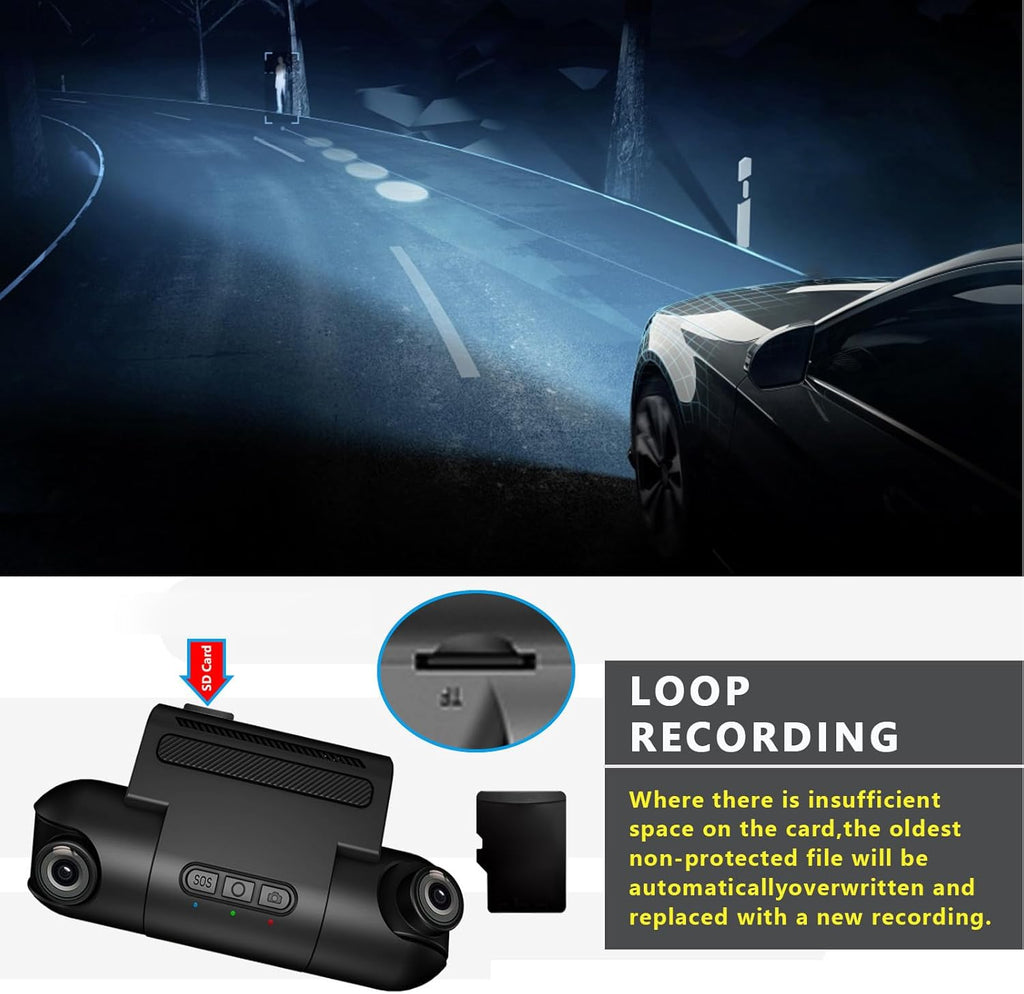 1080P FHD Front and Rear Dash Cam with 170° Wide Angle L78915