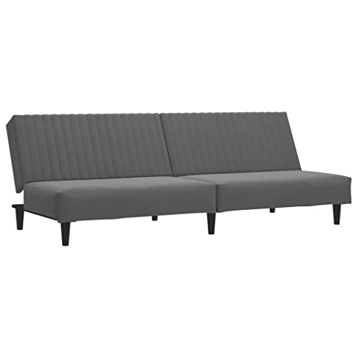 Dark Gray Velvet 2-Seater Sofa Bed U963