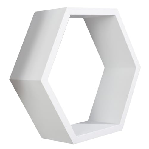 Set of 3 Black Hexagon Floating Shelves Y298525