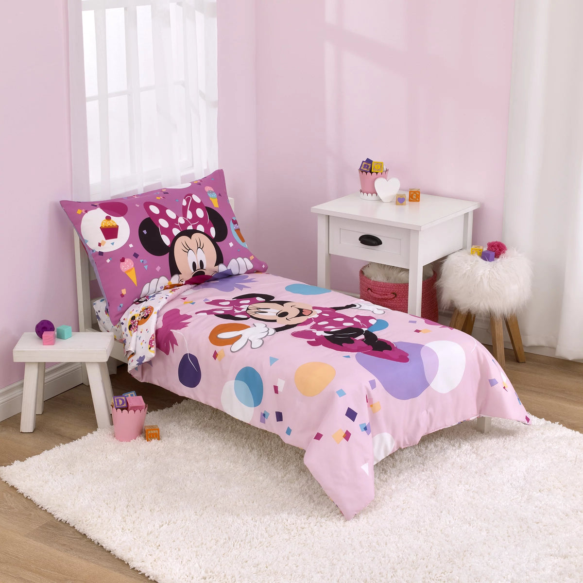4-Piece Pink Lavender Toddler Bedding D8951